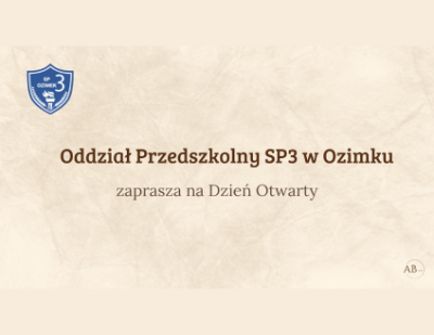 Dzień Otwarty w Oddziale Przedszkolnym w Trójce już w środę o godzinie 16:00